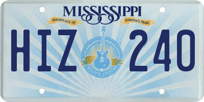 MS license plate HIZ240