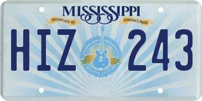 MS license plate HIZ243