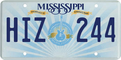 MS license plate HIZ244