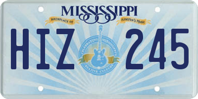 MS license plate HIZ245