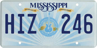 MS license plate HIZ246