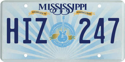 MS license plate HIZ247