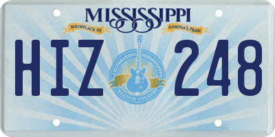 MS license plate HIZ248