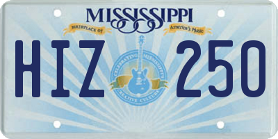 MS license plate HIZ250