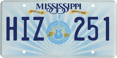 MS license plate HIZ251