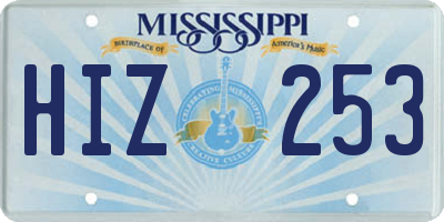 MS license plate HIZ253