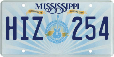 MS license plate HIZ254