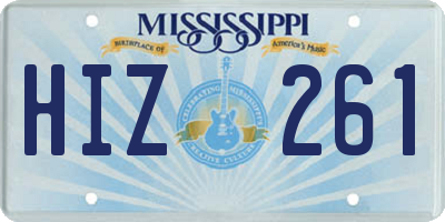 MS license plate HIZ261