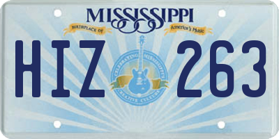 MS license plate HIZ263