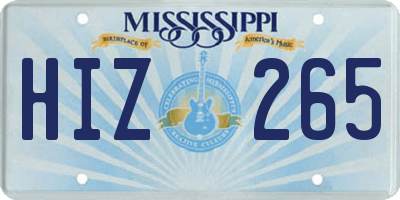 MS license plate HIZ265