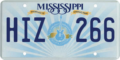 MS license plate HIZ266