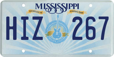MS license plate HIZ267