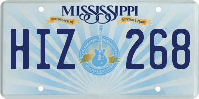MS license plate HIZ268
