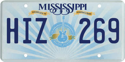 MS license plate HIZ269