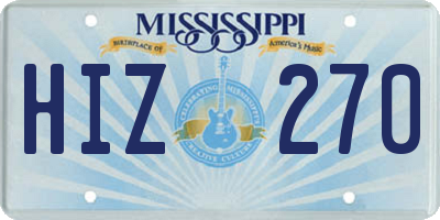 MS license plate HIZ270