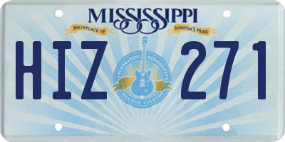MS license plate HIZ271