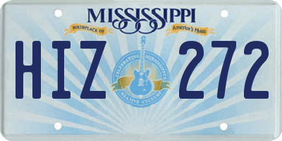 MS license plate HIZ272