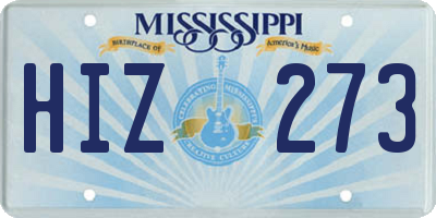 MS license plate HIZ273