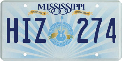 MS license plate HIZ274