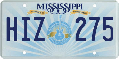 MS license plate HIZ275