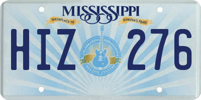 MS license plate HIZ276