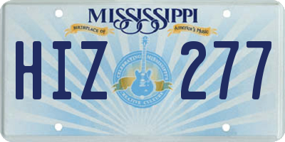 MS license plate HIZ277
