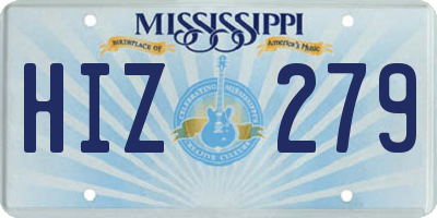 MS license plate HIZ279