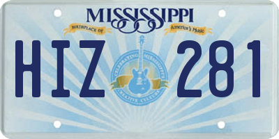 MS license plate HIZ281