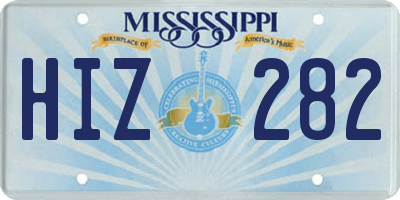MS license plate HIZ282