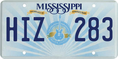 MS license plate HIZ283