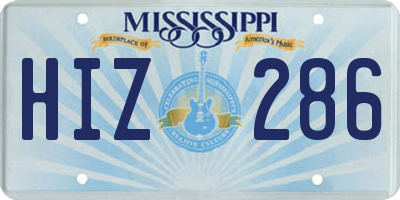 MS license plate HIZ286