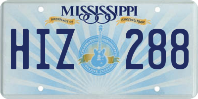 MS license plate HIZ288