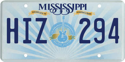 MS license plate HIZ294