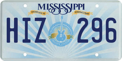 MS license plate HIZ296