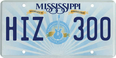 MS license plate HIZ300
