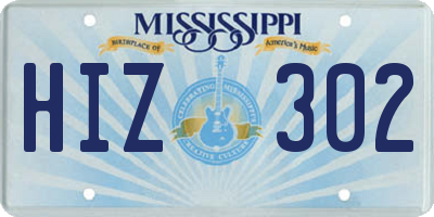 MS license plate HIZ302
