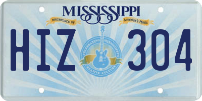 MS license plate HIZ304