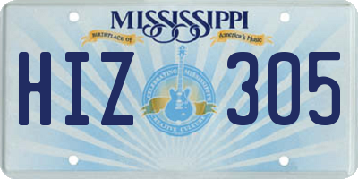 MS license plate HIZ305