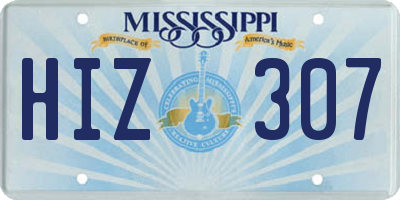 MS license plate HIZ307
