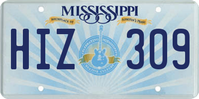 MS license plate HIZ309