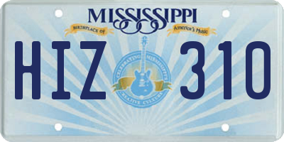 MS license plate HIZ310