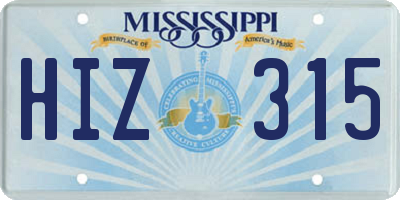 MS license plate HIZ315