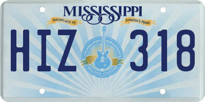 MS license plate HIZ318