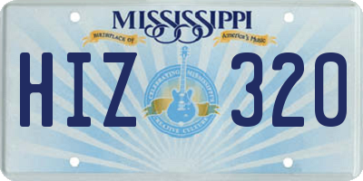MS license plate HIZ320