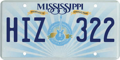 MS license plate HIZ322