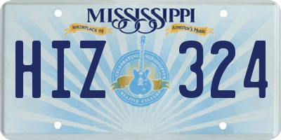 MS license plate HIZ324