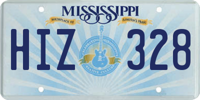 MS license plate HIZ328