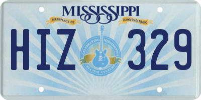 MS license plate HIZ329