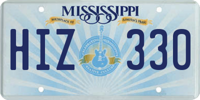 MS license plate HIZ330