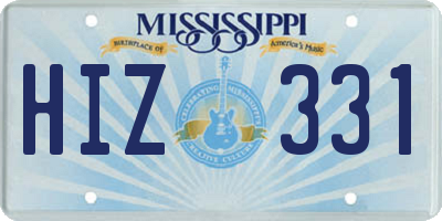 MS license plate HIZ331